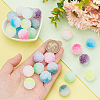   28Pcs 7 Colors  Frosted Acrylic Beads MACR-PH0002-19-3