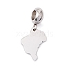 304 Stainless Steel European Dangle Charms STAS-I192-30-3