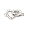 Brass Micro Pave Clear Cubic Zirconia Interlocking Clasps KK-C075-37P-1