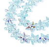 Electroplate Transparent Glass Beads Strands EGLA-Q136-01A-08-3