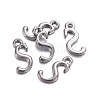 Gunmetal Plated Alloy Letter Pendants LS-PALLOY-J718-01B-S-2