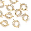 SHEGRACE Brass Micro Pave Clear Cubic Zirconia Connector Charms XGRQ3P792-601G-1