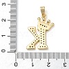 Rack Plating Brass Micro Pave Cubic Zirconia Pendants KK-D535-01K-RS-3