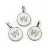 304 Stainless Steel with White Shell Pendants STAS-G268-01W-P-1