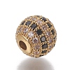 Brass Cubic Zirconia Beads ZIRC-O029-15A-G-2