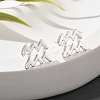 S925 Sterling Silver Stud Earrings EJEW-K303-01S-11-3