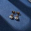 304 Stainless Steel Micro Pave Clear Cubic Zirconia Stud Earrings EJEW-P299-01D-G-1