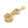 Brass Micro Pave Cubic Zirconia Charms KK-C072-27C-G-2