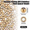 SUNNYCLUE 200Pcs PVD Vacuum Plating 304 Stainless Steel Spacer Beads STAS-SC0006-89A-2