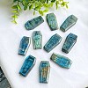 Natural Labradorite Carved Healing Coffin with Cross Figurines PW-WG49320-01-1