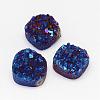 Electroplated Natural Druzy Quartz Crystal Beads G-G888-03-2