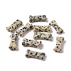 Natural Dalmatian Jasper Dog Bone Shape Sculptures DJEW-G033-01A-10-1