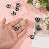 8Pcs Brass Rhinestone Cufflinks BUTT-GL0001-07B-3