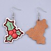 Christmas Printed Basswood Dangle Earring EJEW-JE03154-10-2