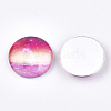 Starry Sky Pattern Printed Glass Cabochons X-GGLA-N004-25mm-D72-2