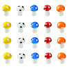 20Pcs 5 Colors Mushroom Handmade Lampwork Beads Strands LAMP-YW0001-23-1