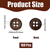 100Pcs 4-Hole Coconut Buttons BUTT-CY0001-30-2