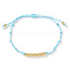 Brass Round Beads Braided Bead Bracelets AZ5003-6-1