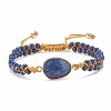 Teardrop Natural Lapis Lazuli Braided Bead Bracelet BJEW-JB08116-02-1