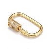 Brass Micro Pave Cubic Zirconia Screw Carabiner Lock Charms ZIRC-F105-03G-3