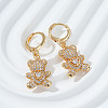 Cute Cartoon Bear Brass Hoop Earrings RU9972-3-1