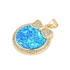 Brass Micro Pave Cubic Zirconia Pendants KK-I723-37G-2