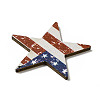 American Flag Theme Single Face Printed Aspen Wood Pendants WOOD-G014-13-4
