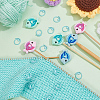  6Pcs 3 Colors Fish Silicone Beads Knitting Needle Protectors/Knitting Needle Stoppers DIY-NB0010-36-4