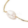 Oval Natural Pearl Beaded Slider Bracelet BJEW-JB09315-02-4