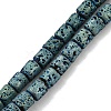 Electroplated Natural Lava Rock Beads Strands G-Z032-J04-12-3