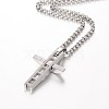 304 Stainless Steel Rolo Chain Cross Pendant Necklaces NJEW-JN01287-4