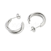 304 Stainless Steel Twist C-Shaped Stud Earrings for Women EJEW-C096-40P-2