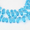 Faceted Teardrop Transparent Glass Beads Strands X-GLAA-J067-A01-1