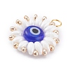 Evil Eye Lampwork Beads Pendants PALLOY-JF00649-3