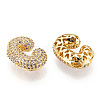 Brass Micro Pave Cubic Zirconia Pendants KK-N254-06G-C-2