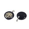 Synthetic Blue Goldstone Flat Round Pendants G-Q188-01P-07-2