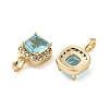 Brass Micro Pave Cubic Zirconia and Glass Pendants KK-H455-19G-2