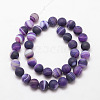 Natural Striped Agate/Banded Agate Bead Strands X-G-K166-12-10mm-02-2