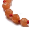 Faceted Round Natural Red Aventurine Beaded Necklaces NJEW-F327-01A-04-2