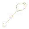 304 Stainless Steel Sun Link Chain Ring Bracelets for Women BJEW-TAC0055-2