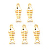 Light Gold Plated Alloy Enamel Pendants X-ENAM-R136-14A-1