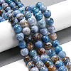 Faceted Natural Fire Crackle Agate Beads Strands G-F447-12mm-N06-2