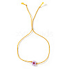 Daisy Charm Glass Seed Bead Slider Bracelets JL6020-4-1