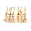 Brass Micro Pave Clear Cubic Zirconia Half Hoop Earrings EJEW-H125-16G-1