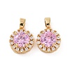 Brass Micro Pave Cubic Zirconia Charms KK-E068-VC423-2