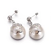 304 Stainless Steel Dangle Stud Earrings EJEW-F234-25P-1