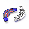 Hollow Alloy Enamel Tube Beads ENAM-D036-01A-4