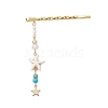 Starfish Synthetic Turquoise & Glass Beads Hair Bobby Pin PHAR-JH00108-4