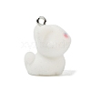 Animal Theme Flocky Opaque Resin Pendants RESI-H042-01P-06-2