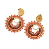 304 Stainless Steel with Glass Seed Beads Stud Earrings EJEW-MZ00761-02-4